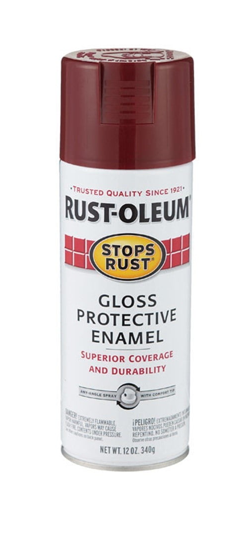 RustOleum Stops Rust Gloss Protective Enamel Spray Paint, Burgundy, 12