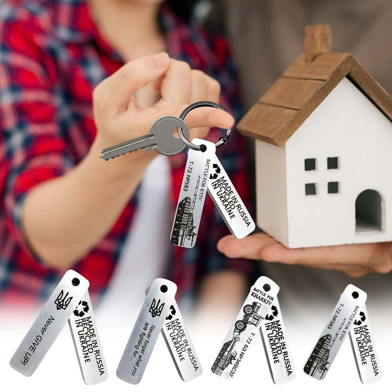 Sliver Russia Ukraine War Keychain #B