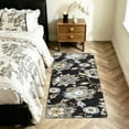 thumbnail image 2 of Lahome 2x4 Floral Black Small Runner Rug Non-Slip Low-Pile Entryway Runner Rug Throw Stain Resistant Kitchen Rugs, Paisley Print Accent Carpet Runners for Bedroom Bathroom, 2 of 9