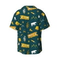 thumbnail image 2 of Haiem Camping Men's Casual Shirts Short Sleeve Button Down Shirts Fashion Textured Summer Beach Shirt-Small, 2 of 7
