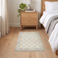 thumbnail image 3 of ODIKA 2'x3' Ultra-Soft Accent Mat, Neutral Vintage Lattice Distressed Trellis Motif Livingroom Playroom None Washable, Bare feet friendly, Easy Care Indoor rug for Bedside, Footrest, 3 of 7