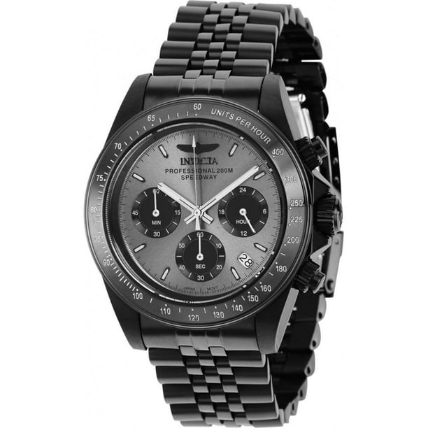 Invicta 36737 Montre Bracelet en Acier Noir Speedway Chrono pour Hommes
