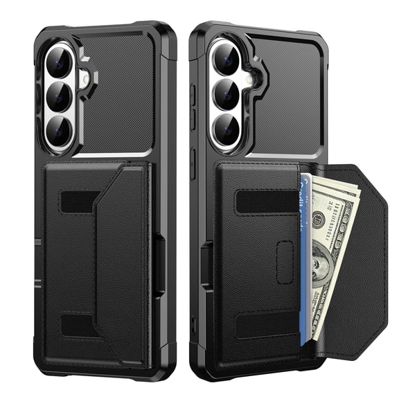 TECH CIRCLE for Samsung Galaxy A17 5G Wallet Case, Shockproof Leather TPU Case Magnetic Wallet Card Holder Cash Pocket Back Cover for Samsung Galaxy A17 5G,Black