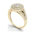 thumbnail image 2 of 1/2 Carat T.W. Diamond Double Halo Cluster 10kt Yellow Gold Engagement Ring, 2 of 5