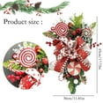 thumbnail image 4 of Candy Cane Christmas Teardrop Swag Wreath with Red and White Ball Ornaments, Holiday Door Garland, Xmas Hanging Decoration for Wall, Fireplace, or Entryway, 4 of 7