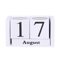 thumbnail image 1 of Calendario Vintage Yuarrent de escritorio con letras de madera blanco, 1 of 6