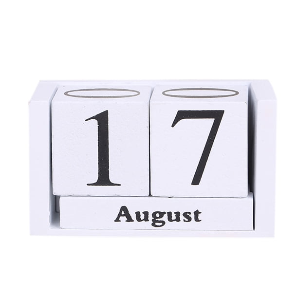 Calendario de letras de escritorio Inteprter Vintage Blanco 9,5 * 4,3 * 5 cm