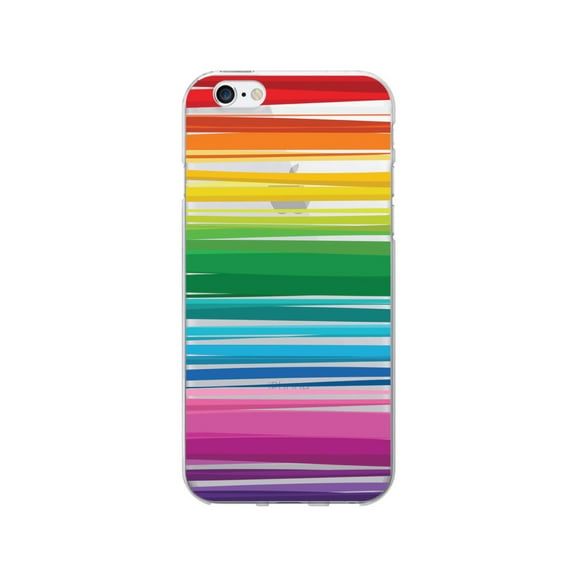 OTM Prints Clear Phone Case, Rainbow Stripes - iPhone 6/6s/7/7s