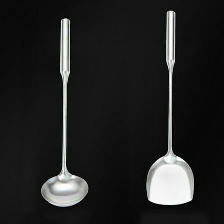

Wok Spatula & Ladle Tool Set Stainless Steel Kitchen Tools Cooking Chef Accessory 2Pack