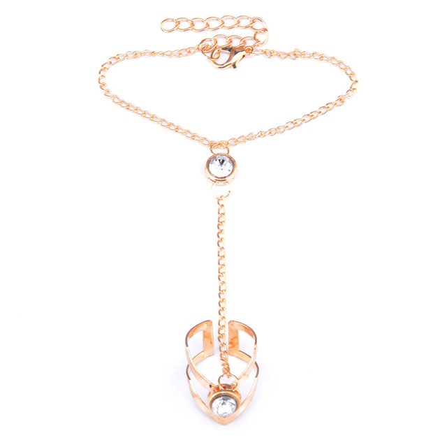 Visland Women Bracelet Geometric Arrows Shape Inlaid Adjustable Bracelet Ring Female Jewelry