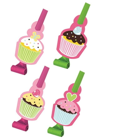 Cupcake Birthday Party Blowers (8-pack) - Party Supplies