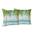 thumbnail image 6 of Ambesonne Tropical Throw Pillow Cover 2 Pack, Pool Resort Summer, 18", Green Blue, 6 of 6