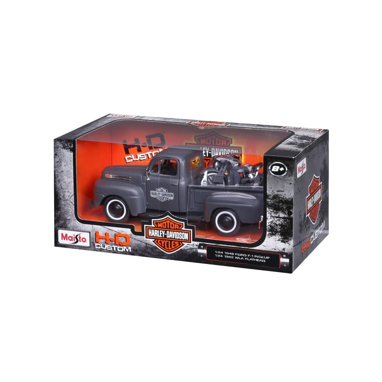 Maisto 32185FGR 1948 Ford F-1 Pickup with 1942 Harley WLA