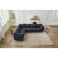 thumbnail image 2 of L Shaped Sectional Sofa with Convertible Chaise, Oversized 6-Seat Corner Couch Set for Living Room, Modern Linen Fabric Sofa with Metal Legs and Storage Ottoman, 2 of 9