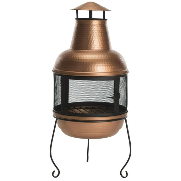 Safavieh Lima Chiminea Fireplace in Copper and Black