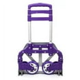 thumbnail image 6 of Portable Folding Hand Cart, Aluminum Hand Truck, Push Truck Trolley, Lightweight Collapsible Trolley Luggage, 165.35lbs Weight Capacity, Purple, 6 of 7