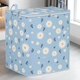 thumbnail image 2 of Cuxi Houndstooth Storage Box with Zipper, Large Capacity Clothes Organizer Bag for Bedding Quilt Pillow, Portable Wardrobe Moving Container, Storage Box Blue2, 2 of 4