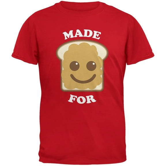 Couples Peanut Butter Sandwich Red Adult T-Shirt - 2X-Large