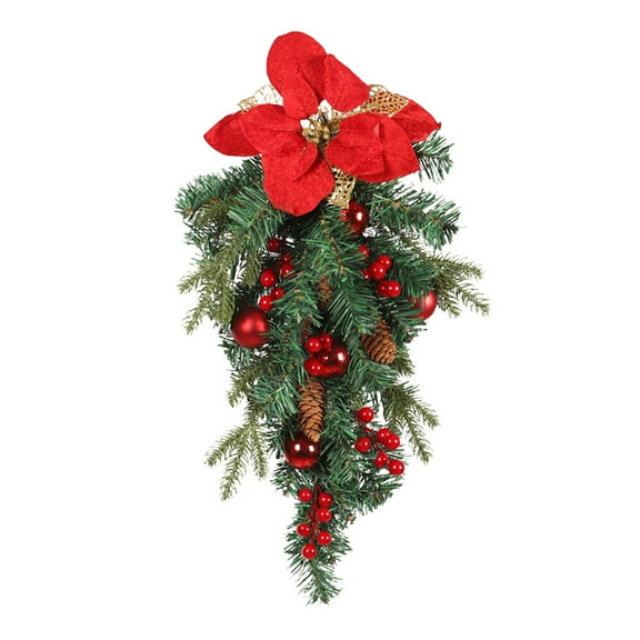 Hwkond Garland for Christmas Decorations Christmas Cranberry Fruit Upside Down Tree Home Decoration Pendant Garland Door Hanger