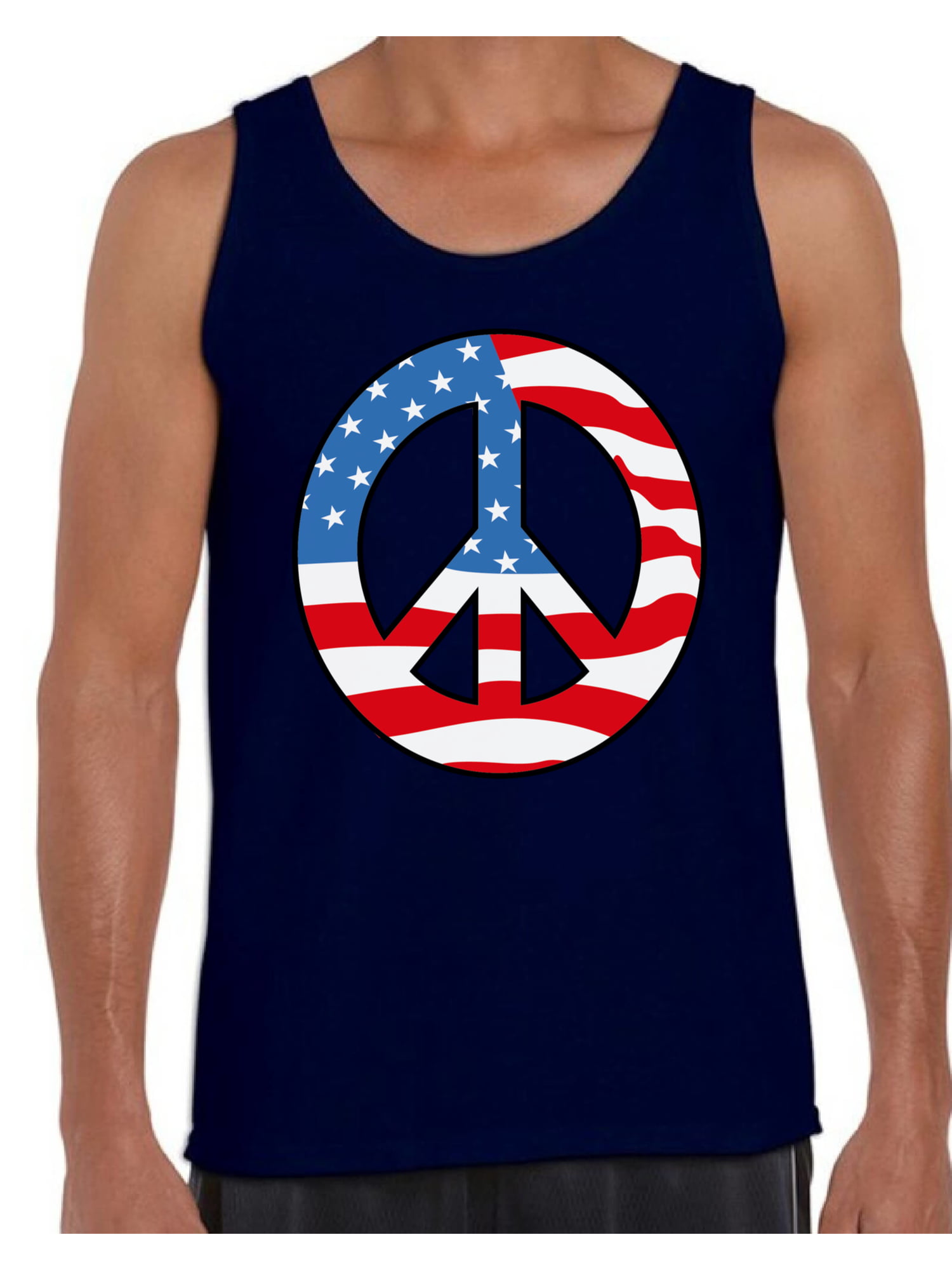 Awkward Styles Men's Peace Flag Patriotic Graphic Tank Tops American ...