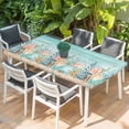 thumbnail image 2 of Coastal Beach Table Cloths for 3 Foot Rectangle Tables, Ocean Wave Summer Sea Starfish Coral Teal Beige Patio Waterproof Elastic Fitted Tablecloths, Washable Rectangular Table Cover for Camping, 2 of 8