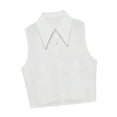 thumbnail image 2 of Blusa decorativa de media parte superior con cuello falso para mujer, vestido de noche para niñas S, 2 of 10