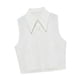 thumbnail image 1 of Blusa de media blusa con cuello falso y accesorio creativo para uso diario en graduación. M, 1 of 9