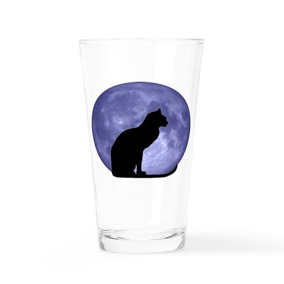 CafePress - Cat & Moon - Pint Glass, Drinking Glass, 16 oz. CafePress