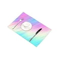 thumbnail image 4 of MKHERT Psychedelic Color Neon Gradient Stripes Rainbow Shiny Lines Placemats Table Mats for Dining Room Kitchen Table Decoration 12x18 inch,Set of 4, 4 of 4