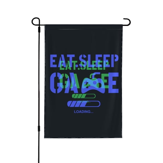 XMXY Eat Sleep Games Print Pattern Garden Flags Double Sided,Farmhouse Holiday Yard Outdoor Sign Decor Flag, 28"x40" inch