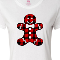 thumbnail image 4 of Inktastic Buffalo Plaid Gingerbread Man Women's T-Shirt, 4 of 5