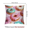 thumbnail image 4 of Colorful donut pillowcase watercolor painting donut candy decoration children's cushion cover, youth adult theme warm home bed soft cushion cover  1 Set of 2, Various Sizes, 4 of 7