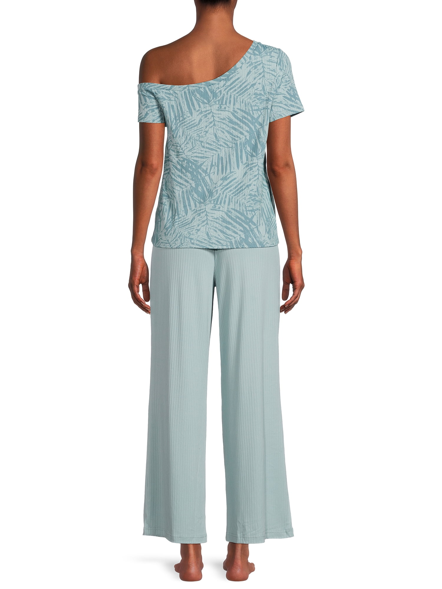 Secret Treasures Women's Off The Shoulder Tee and Pants Lounge Set, 2-Piece