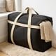 thumbnail image 1 of Bolsa de viaje grande de tela impermeable no tejida con asas reforzadas para equipaje, mudanza, almacenamiento y organización, 1 of 6