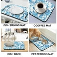thumbnail image 4 of Superior Absorption & Quick Drying 19.5x12in Diatom Mud Drying Mat LowProfile, Waterproof, SlipResistant with Decorative Pattern Easy to Clean & Trimmable Kitchen Counter, 4 of 7