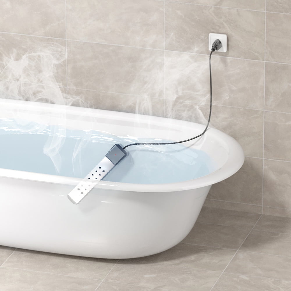 Immersion Water Heater, 2000W Pool Heater with 304 SS Guard, Bathtub, Quickly Heats 5 Gallons of Water, Small Portable,Rapid Heating in Minutes Black