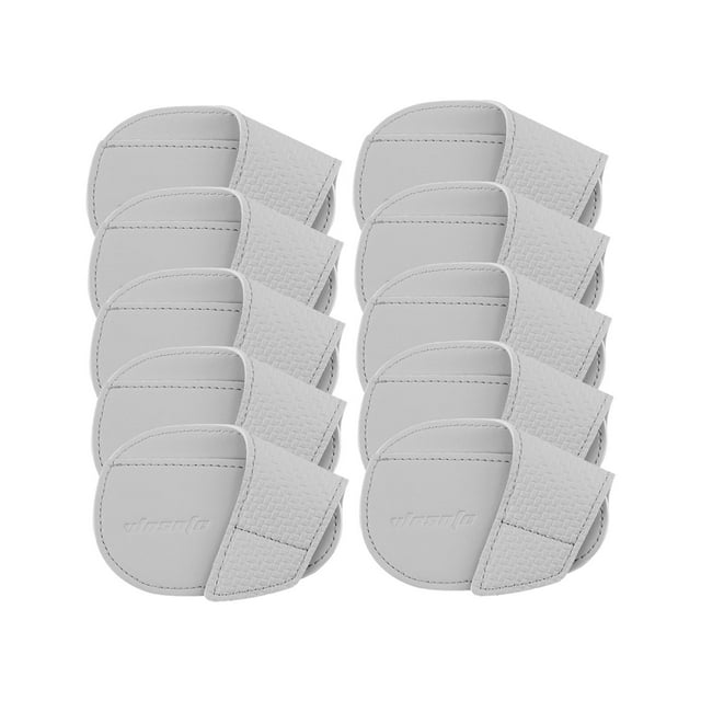 10 Pcs Couvre-Chefs de Fer de Golf Housse de Protection en PU Durable Léger Gris