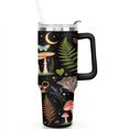 thumbnail image 2 of Mushroom Leaves Are Black 40 Oz Tumbler with Handle Lid and Straw, Stainless Steel Double Walled Vacuum Insulated Cup, Cute Birthday Gifts Tumbler for Women Men Friends, 2 of 7
