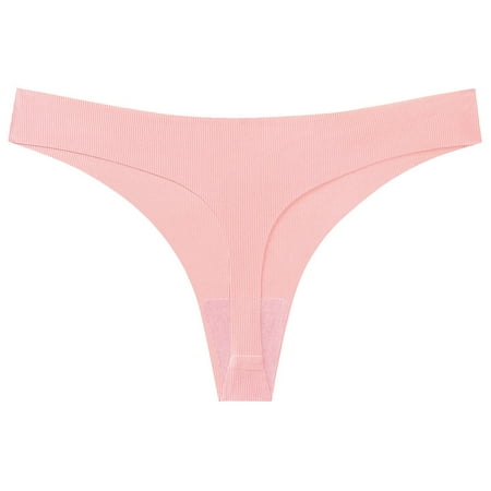 Dasayo Thong Women s Bras  Sleep & Lounge Seamless Pink Solid G-String Cheeky Low Waist Panty Panties for Girls XS