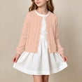thumbnail image 4 of Iyufng Girls Eyelet Knit Cardigans Casual Long Sleeve Button Sweater, 4 of 9
