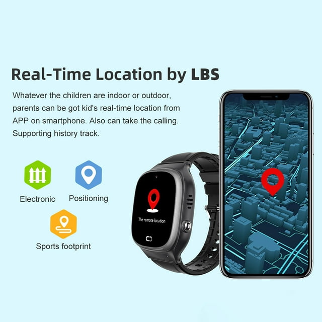 Reloj inteligente para niños TD45 | Rastreador de posicionamiento GPS LBS, llamada SOS, cámara HD, multilingüe, resistente al agua IP67, pantalla TFT de 1.3", batería de 450 mAh, duradero, 1