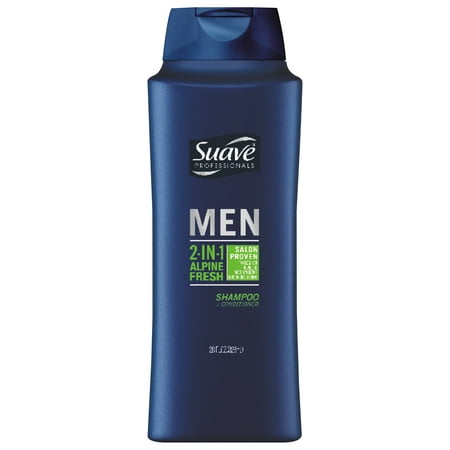 (2 Pack) Suave Men Alpine Fresh 2 in 1 Shampoo and Conditioner, 28