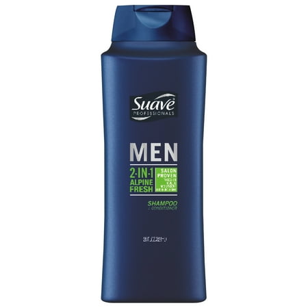 (2 Pack) Suave Men Alpine Fresh 2 in 1 Shampoo and Conditioner, 28 (Best 2 In 1 Shampoo And Conditioner For Men)