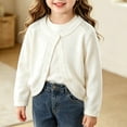 thumbnail image 5 of Baby Girls' Long Sleeve Cardigan Knit Button Closure Bolero Shrug Toddler Cardigan Hollow out Cropped Sweater Cute Kids Shawl, 5 of 5