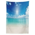 thumbnail image 3 of Ambesonne Landscape Tablecloth Rectangular Table Cover, Sky and Tropical Sea, 52"x70", Cream Turquoise White, 3 of 4