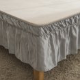 thumbnail image 1 of Tarjeta de compra Faldón de cama de poliéster cepillado 150x203 cm por tres lados tejido elástico polvoriento gris oscuro, 1 of 5