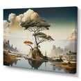 thumbnail image 2 of Designart "Japan's Verdant Summit" Extra Large Landscapes Wall Art - Traditional Green Japan Entryway Wall Art, 2 of 4