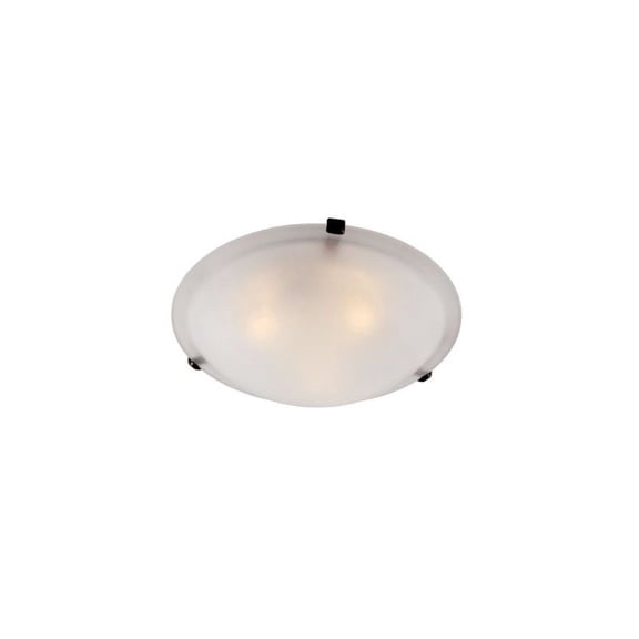 58701 WH-Trans Globe Lighting-15 Inch Flush Mount - 3 Clips  White Finish with Marbleized Glass