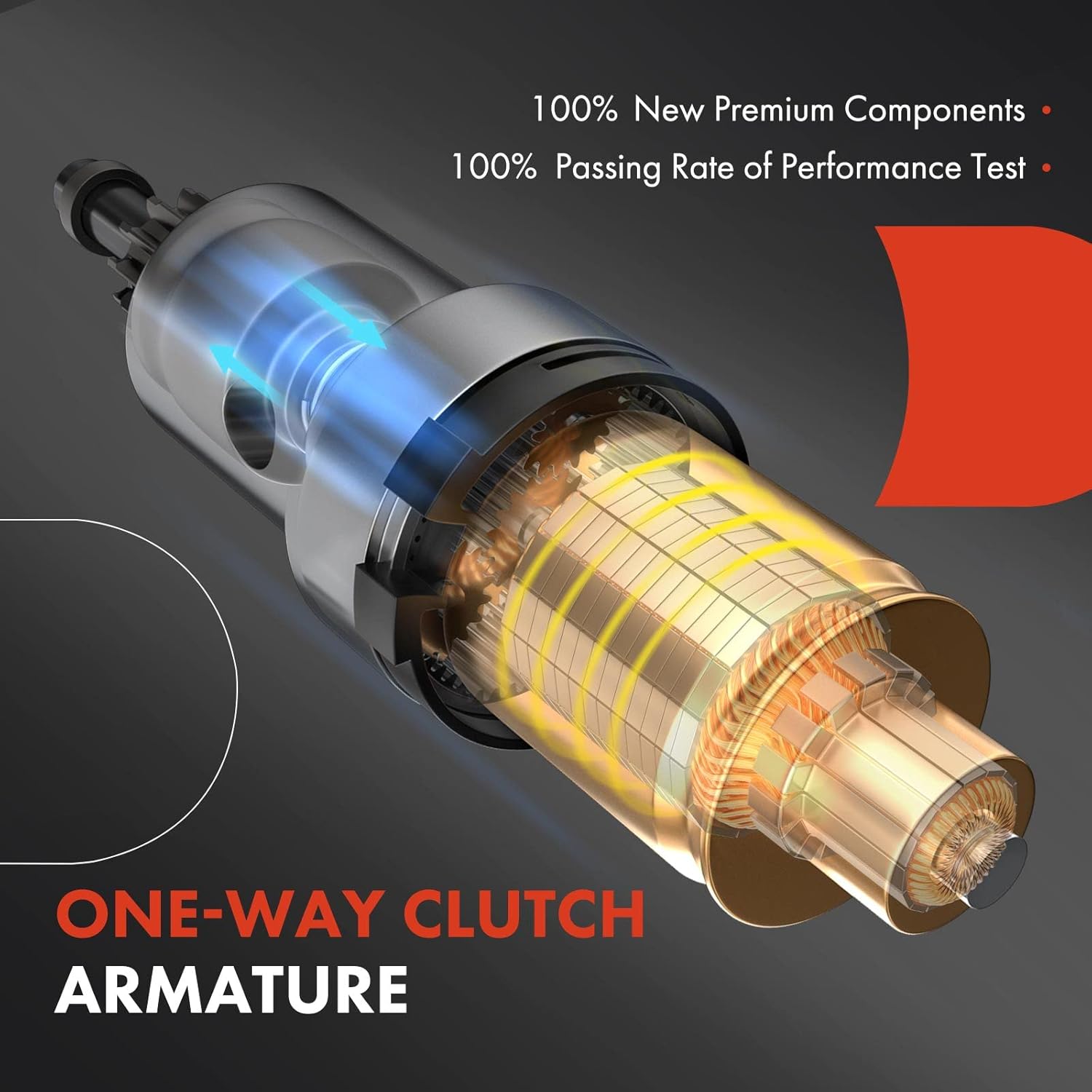 A-Premium Starter Motor Compatible with Hyundai Elantra 07-12, Tiburon 07-08 & Kia Soul 10-11, Sportage 07-10, Spectra 07-09, Spectra5 07-09, 2.0L, 12V 1.2KW 8 Teeth Clockwise, Automatic Transmission