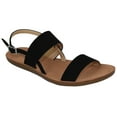 thumbnail image 1 of Soda Shoes Women Flat Sandals Buckle Ankle Double Straps Member-S Black 5.5, 1 of 3
